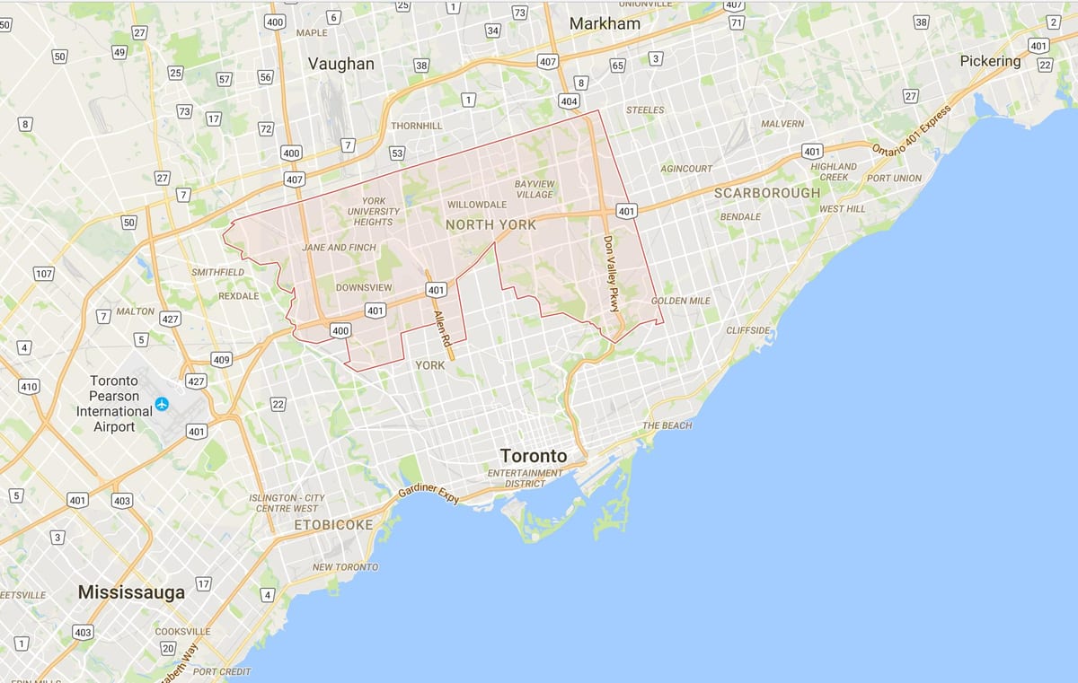地図のアップタウントロントトロント地区