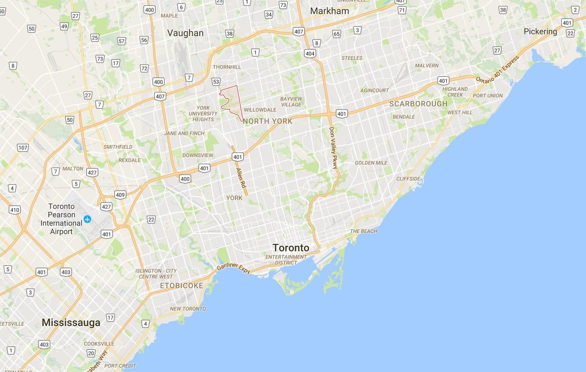 地図のウェストミンスター–ブランソントロント地区