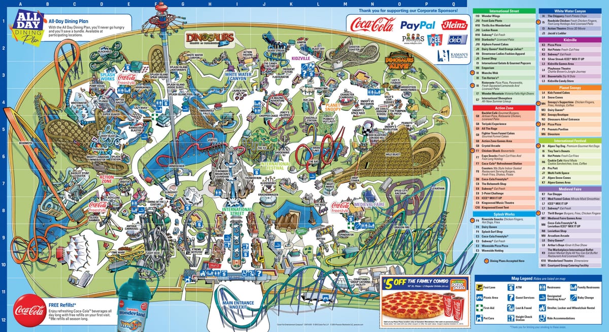 地図のカナダズワンダーランド