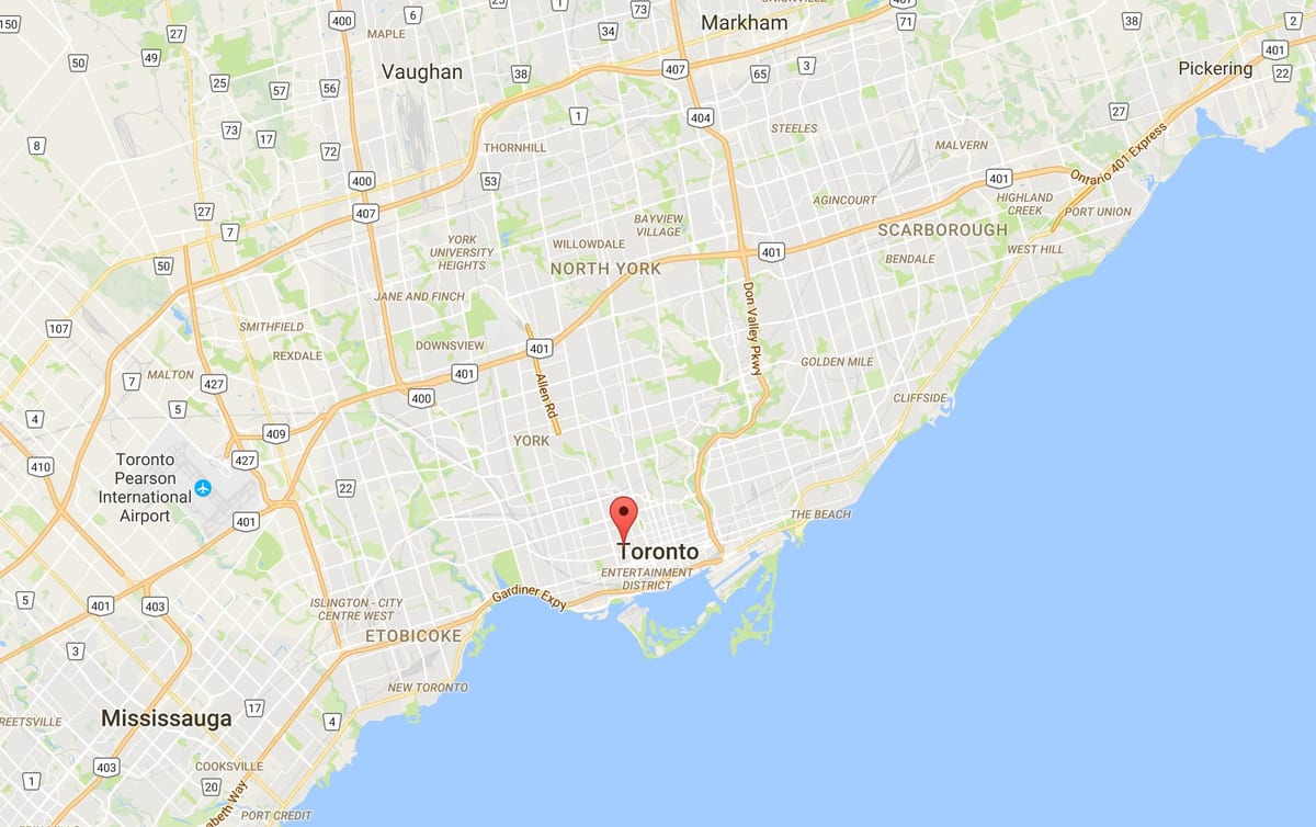 地図のケンジントン市場地区のトロント