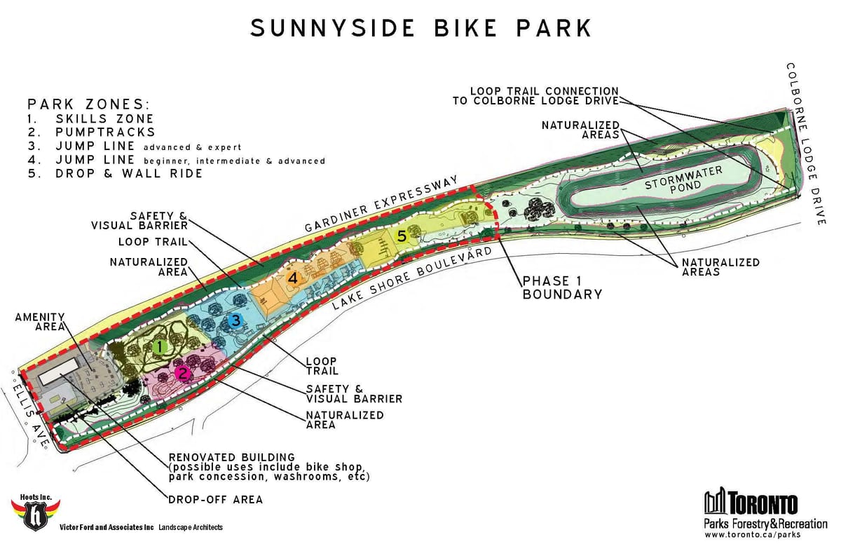 地図のサニーサバイクパークゾーンのトロント