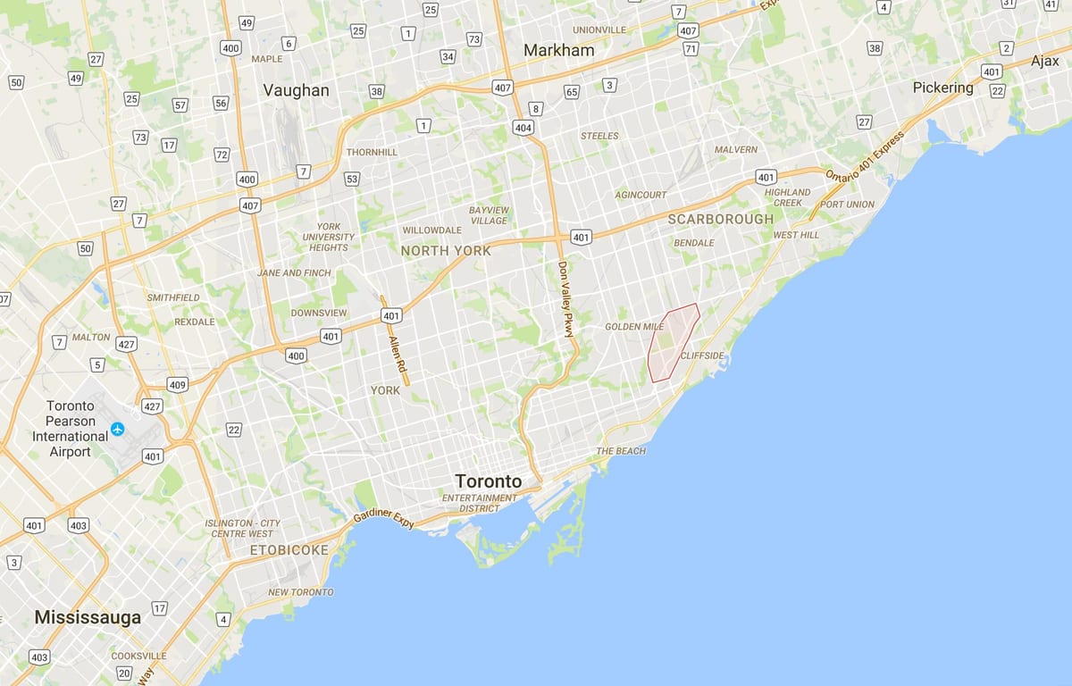 地図のスカボロJunctiondistrictトロント