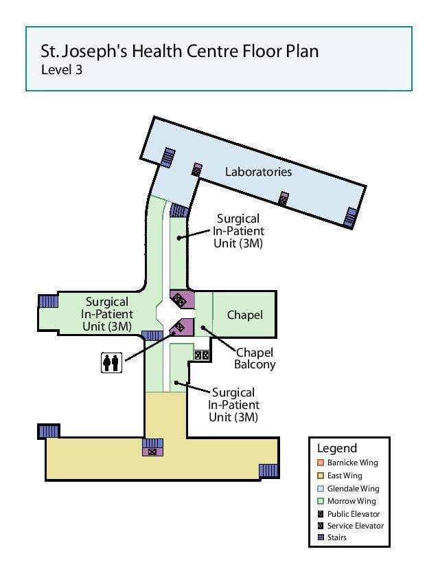 地図セントジョセフ-健康センタートロントレベル3