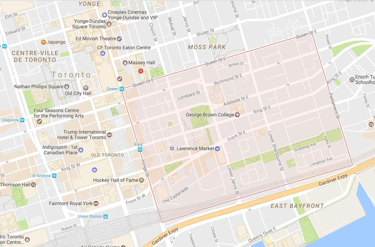地図のセントマイケルズ大聖堂近隣のトロント