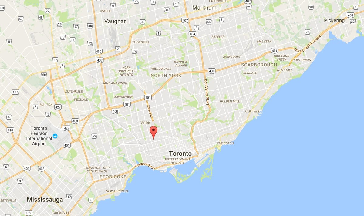地図のダベンポート地区のトロント