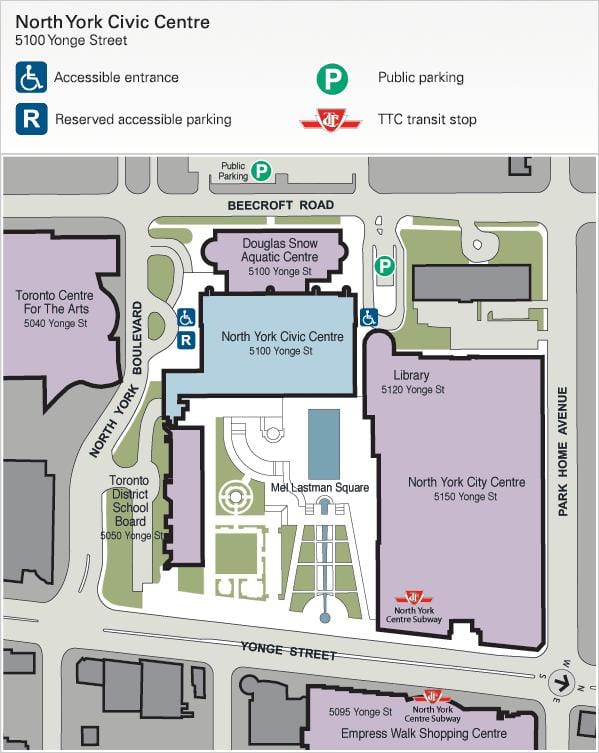 地図のトロントセンターは駐車場