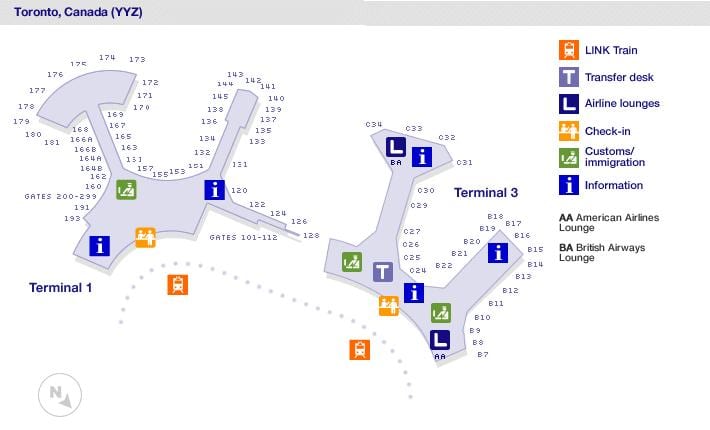 地図のトロントエアポートゲート