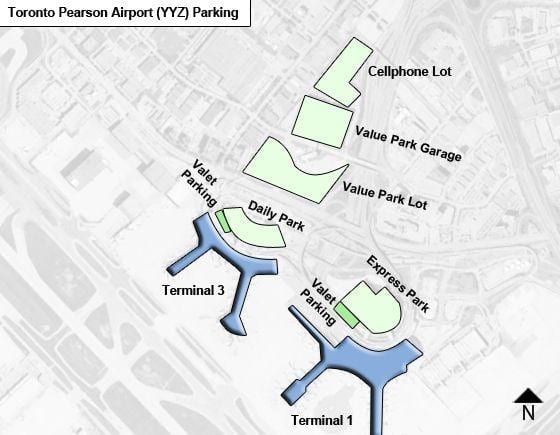 地図のトロント空港ピアソン駐車場
