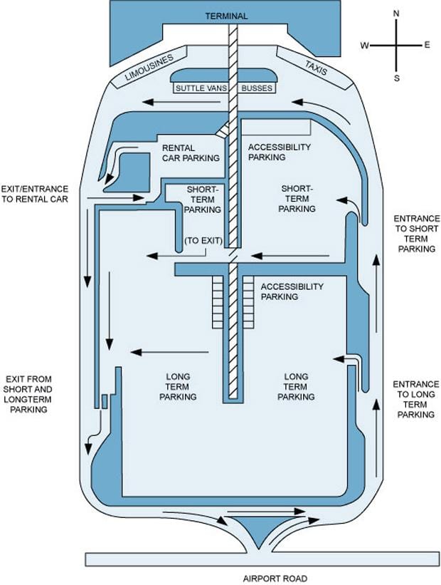 地図ハミルトン国際空港駐車場