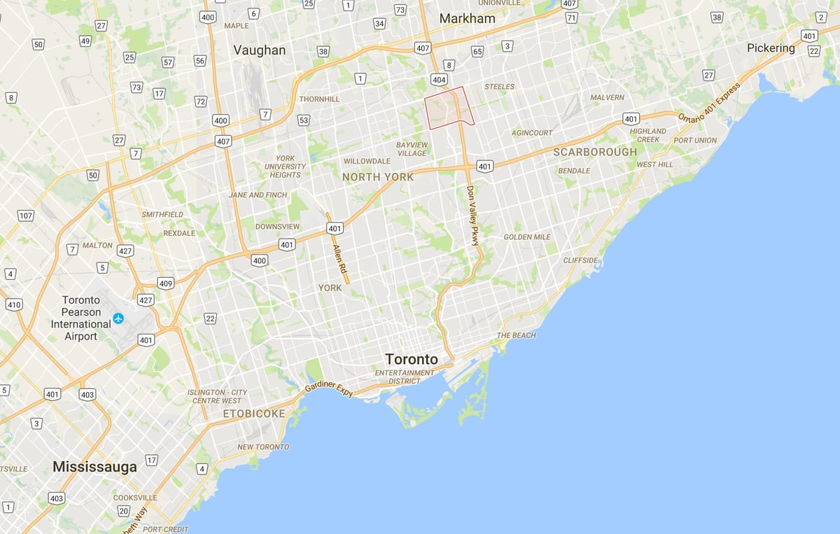 地図のヒルクレストカントリークラブが村地区地区はトロント