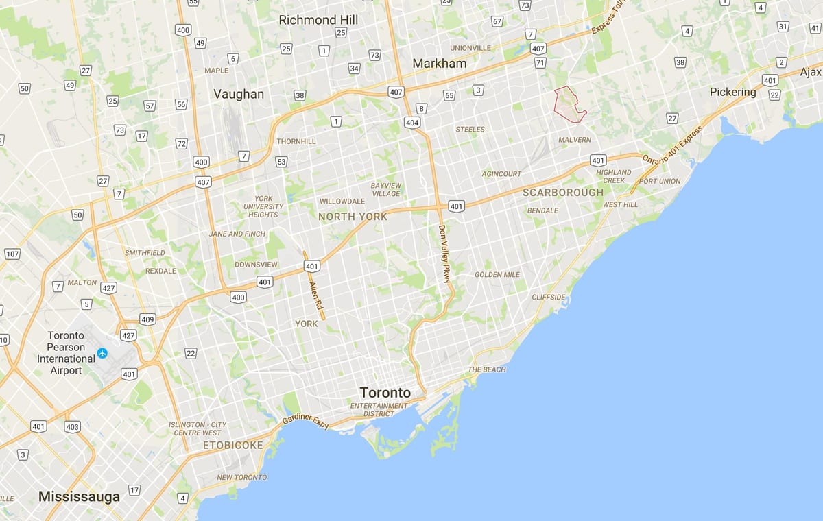 地図のヘイマーケット高原地区のトロント