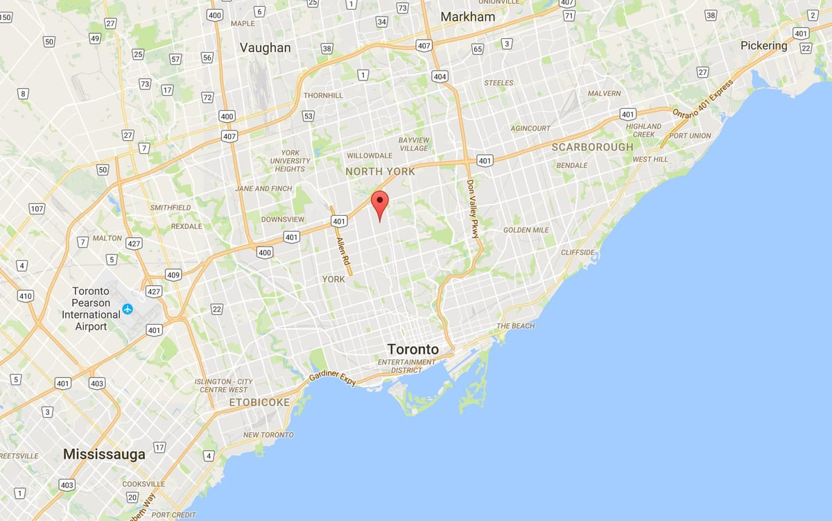 地図のベッドフォードパーク地区のトロント