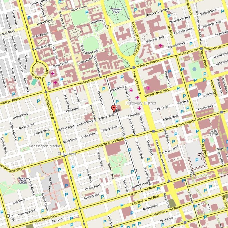 地図のボールドウィンの村トロント