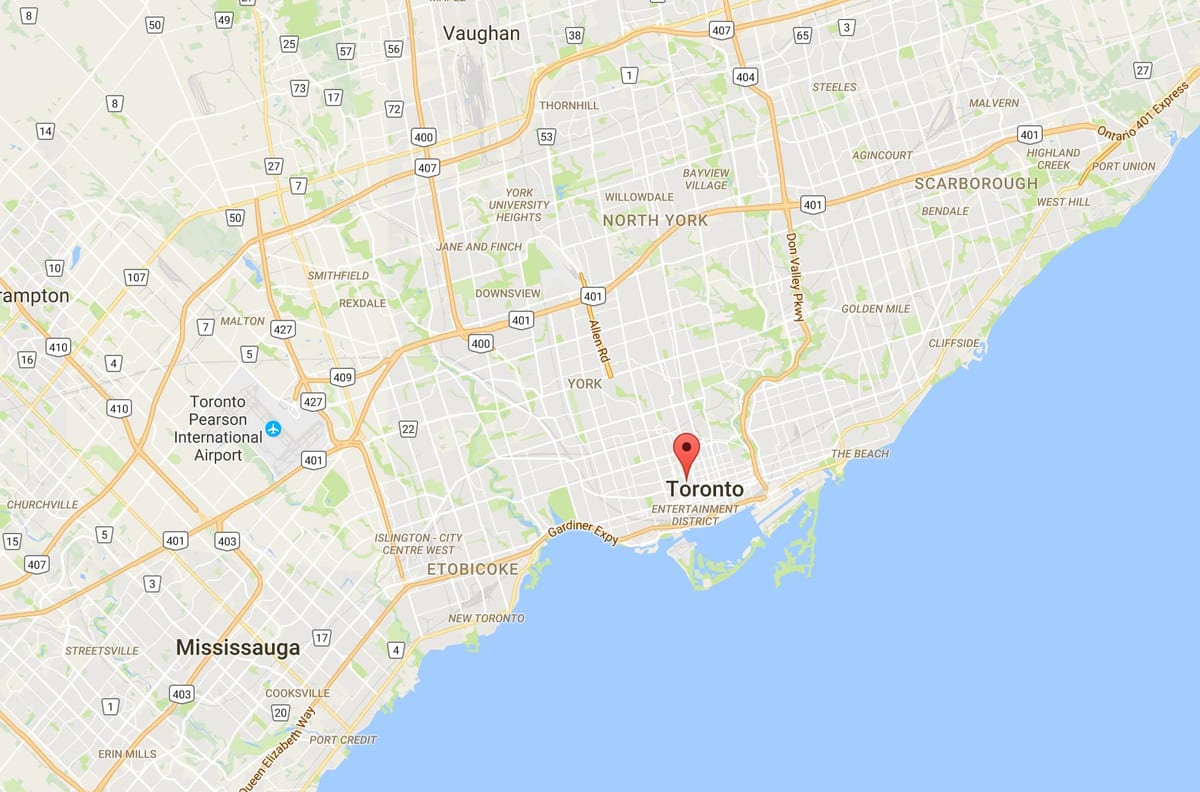 地図のボールドウィンの村地区のトロント
