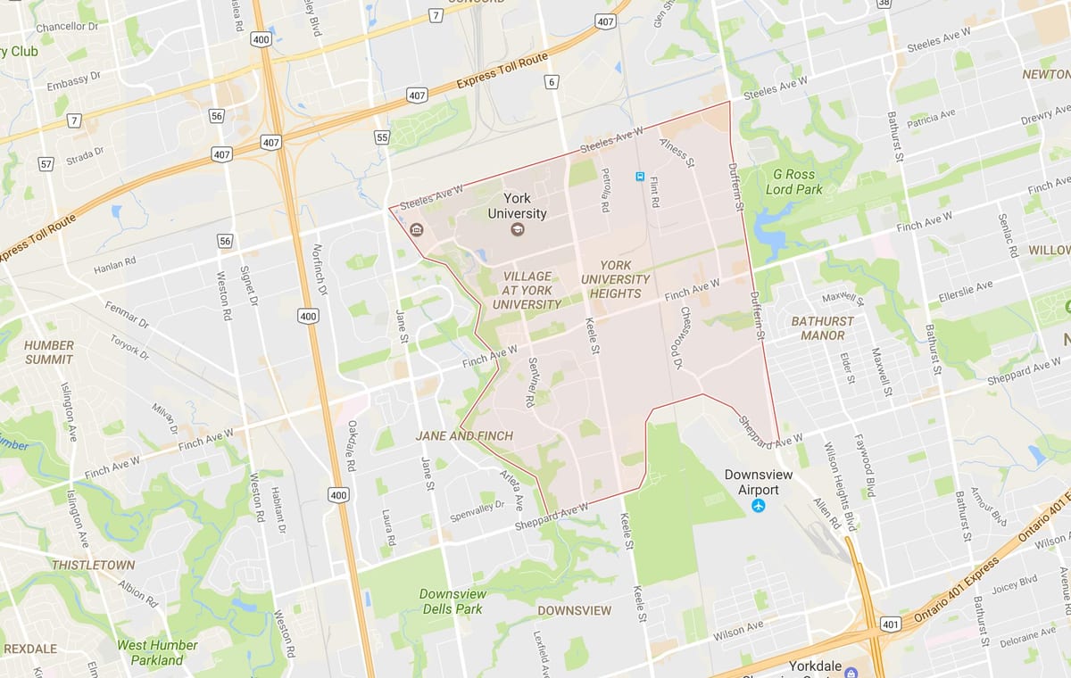 地図ューヨーク大学ロースクールハイツ近隣のトロント