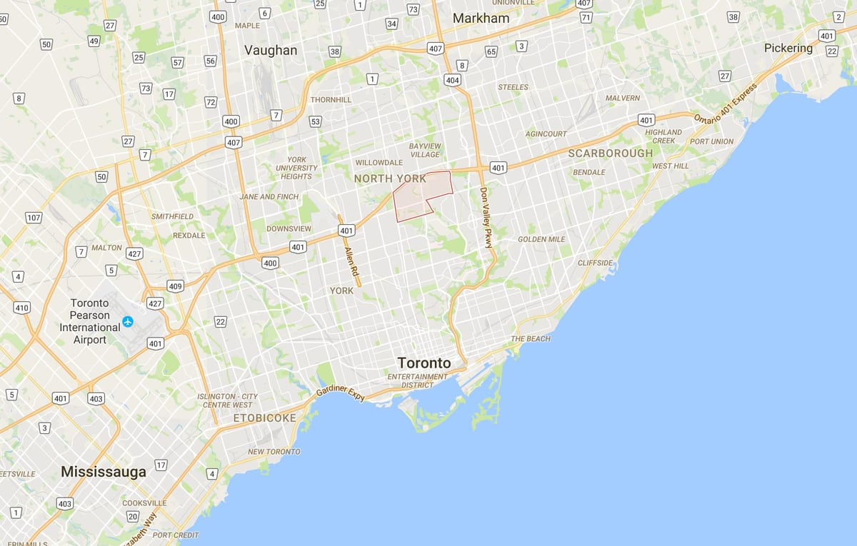 地図ヨークのミル地区トロント