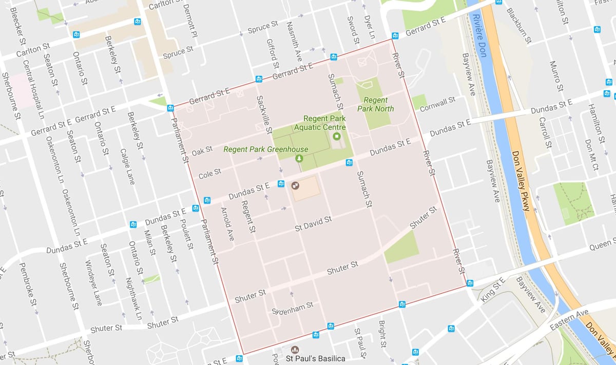 地図のリージェントパーク近隣にトロント