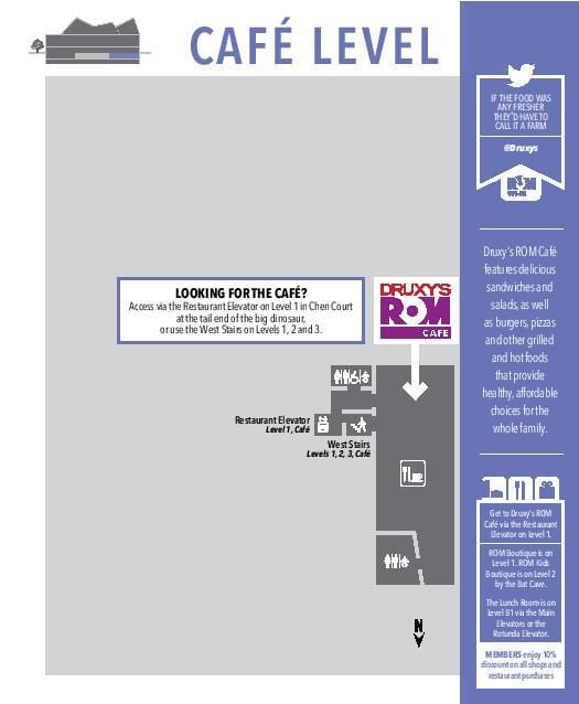 地図のロイヤルオンタリオ博物館のカフェレベル
