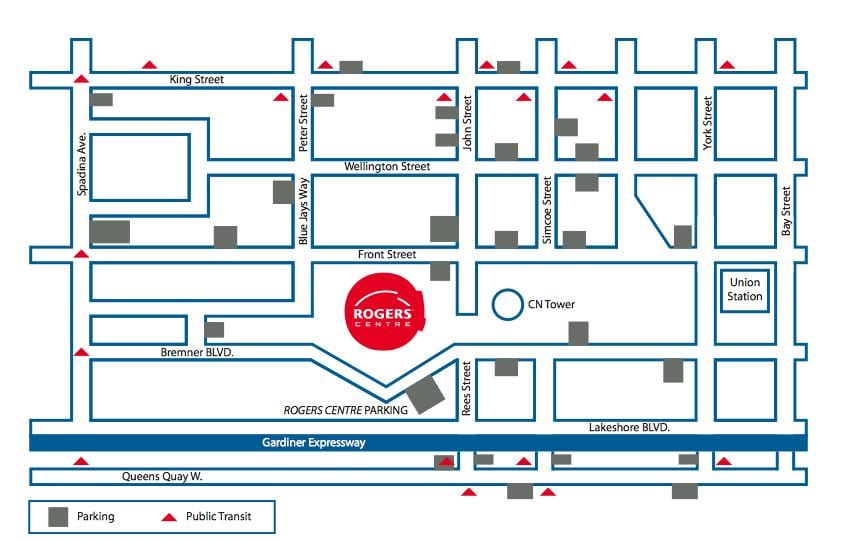 地図のロジャースセンター駐車場