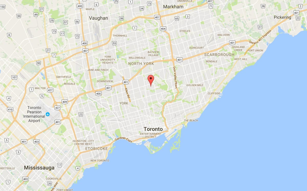 地図のローレンスパーク地区のトロント