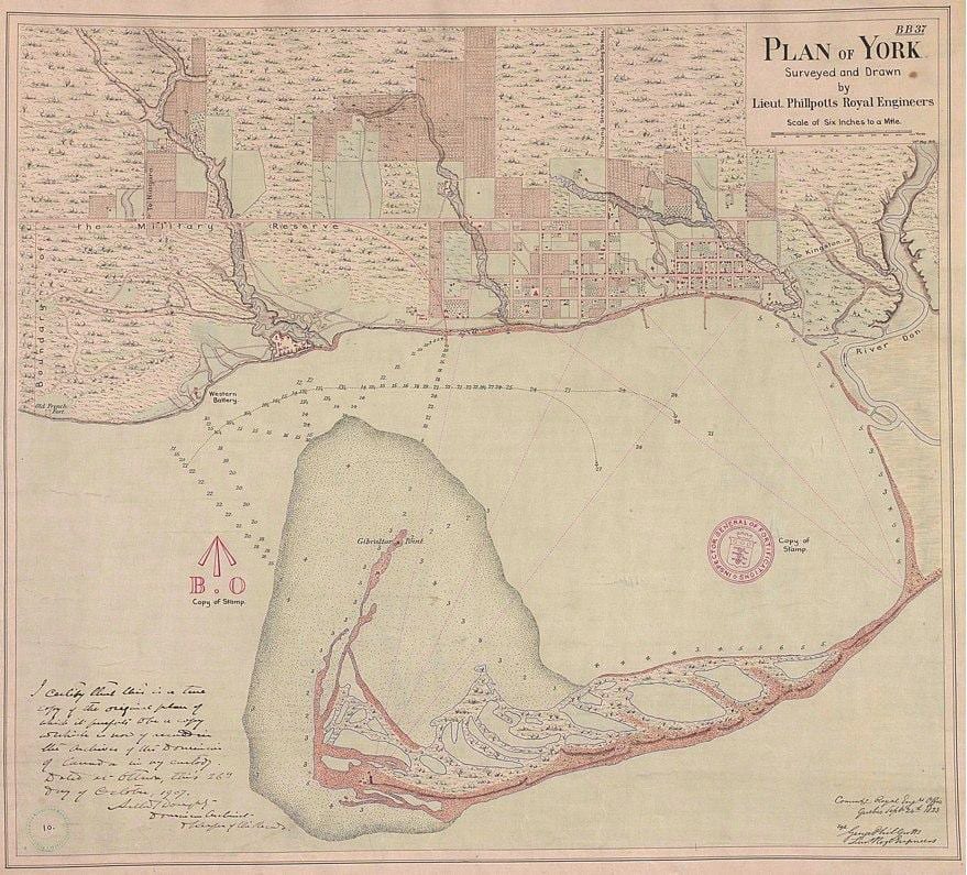 地図の土地のューヨークトロント1787-1884