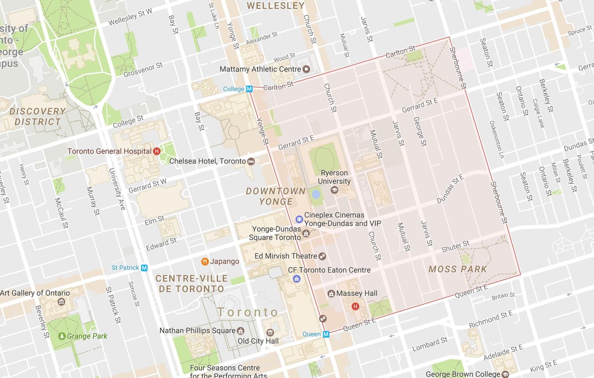 地図の庭園地区はトロント市