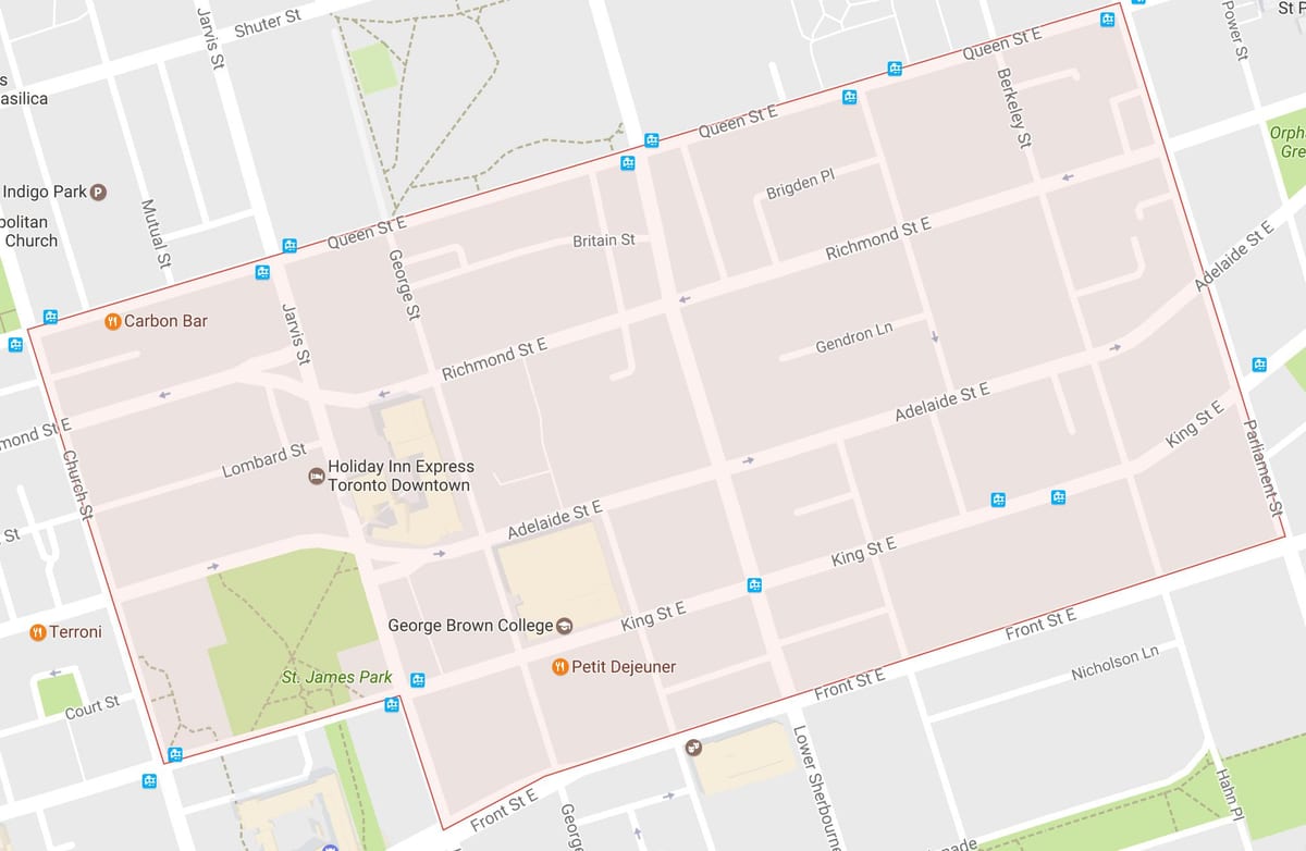 地図の旧市街に近のトロント