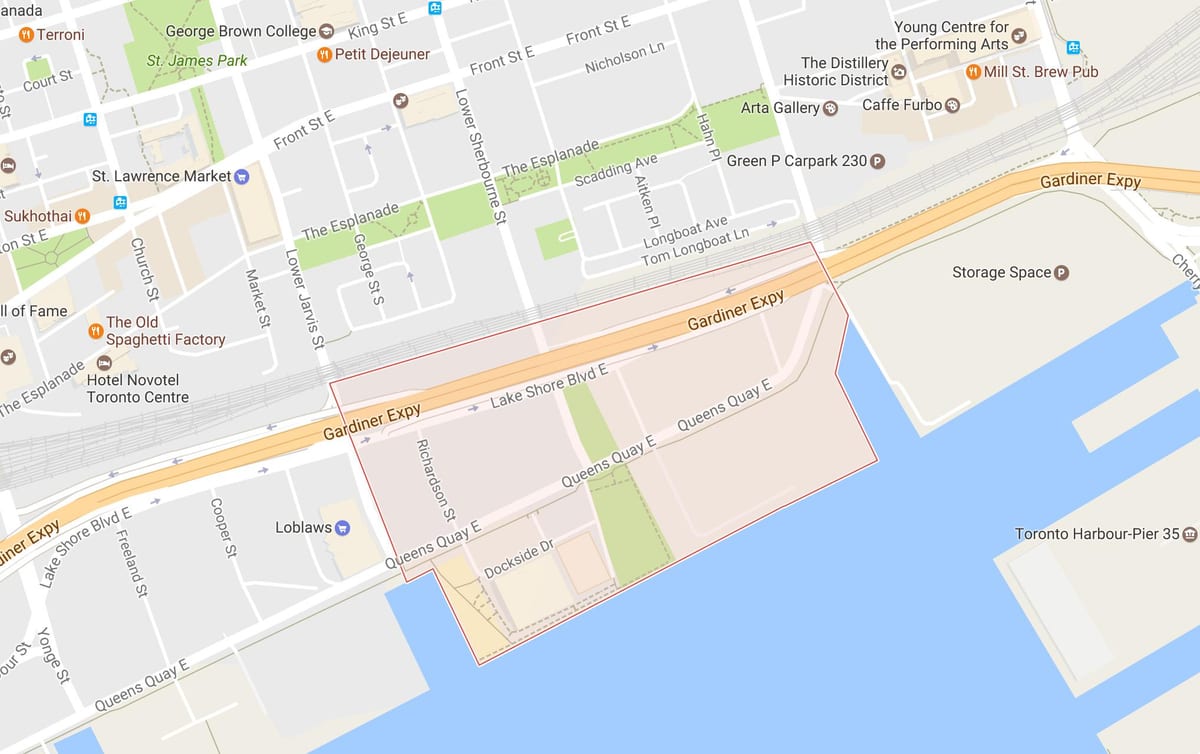 地図東ベイフロント近隣のトロント