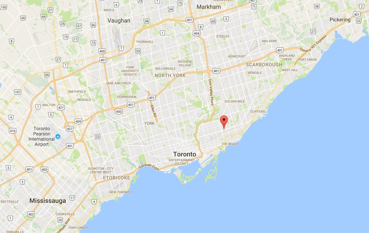 地図東Danforth地区はトロント