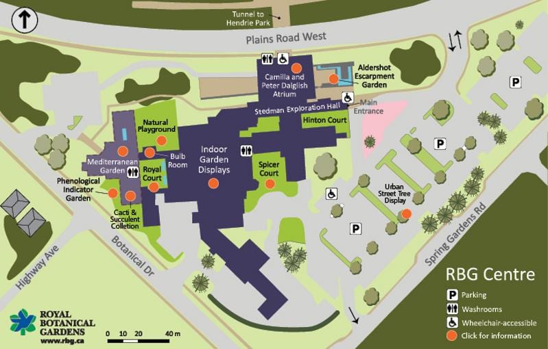 地図の王立植物園のトロント