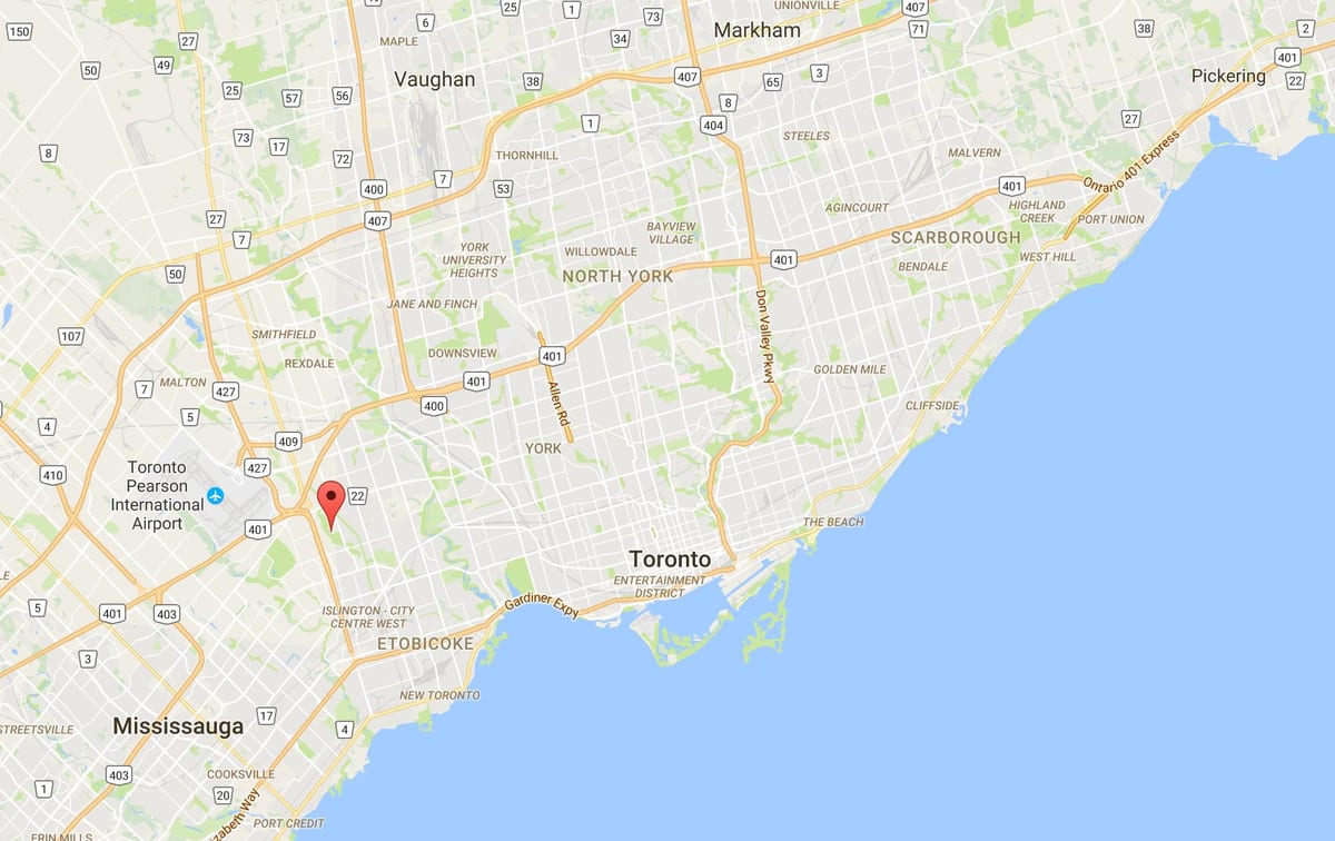 地図West Deane公園地区はトロント