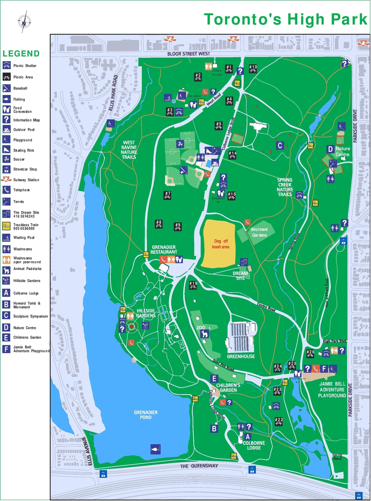 地図の高いパークの伝説のトロント