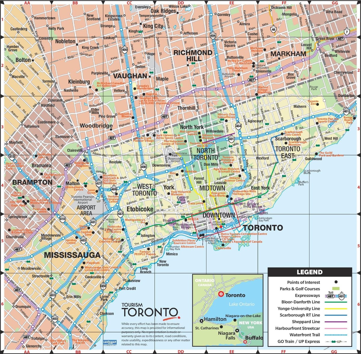 地図の高速道路のトロント