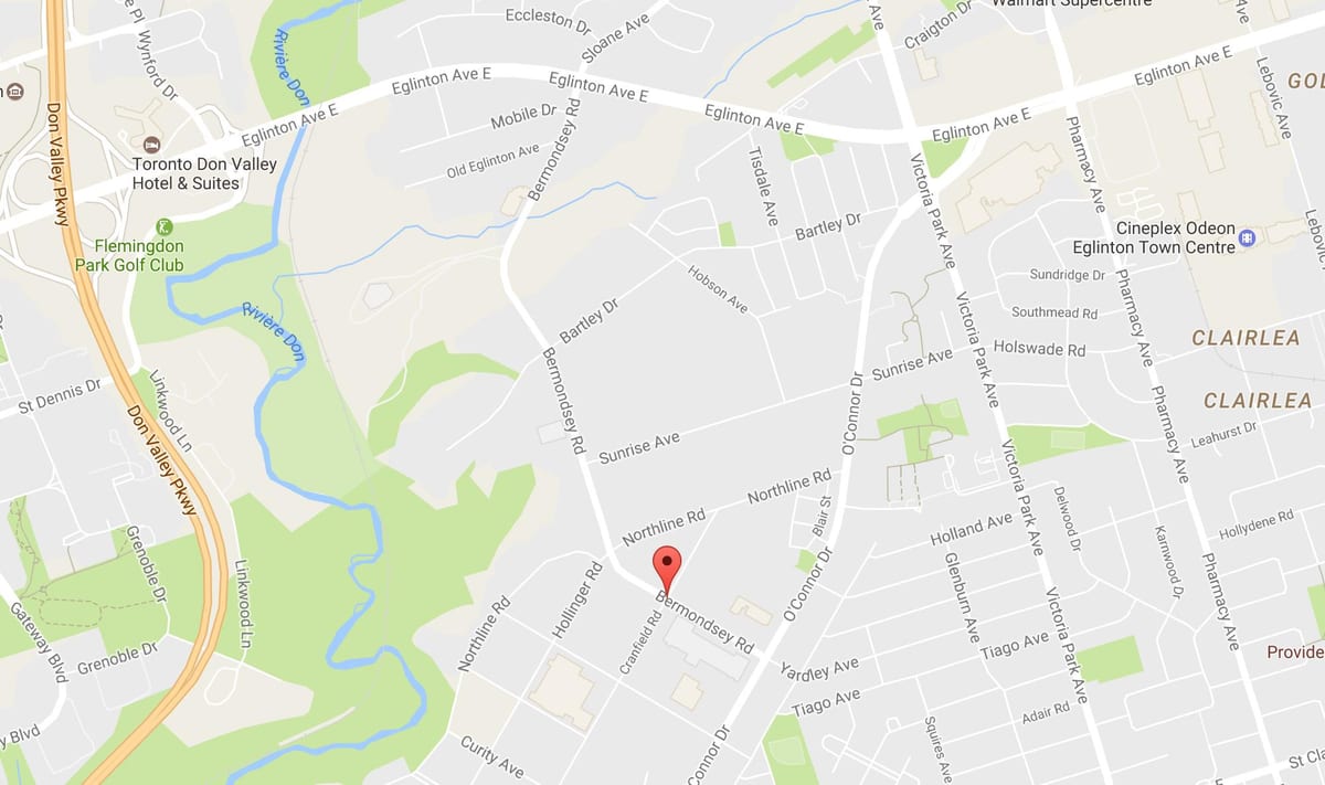 地図Bermondsey road Toronto