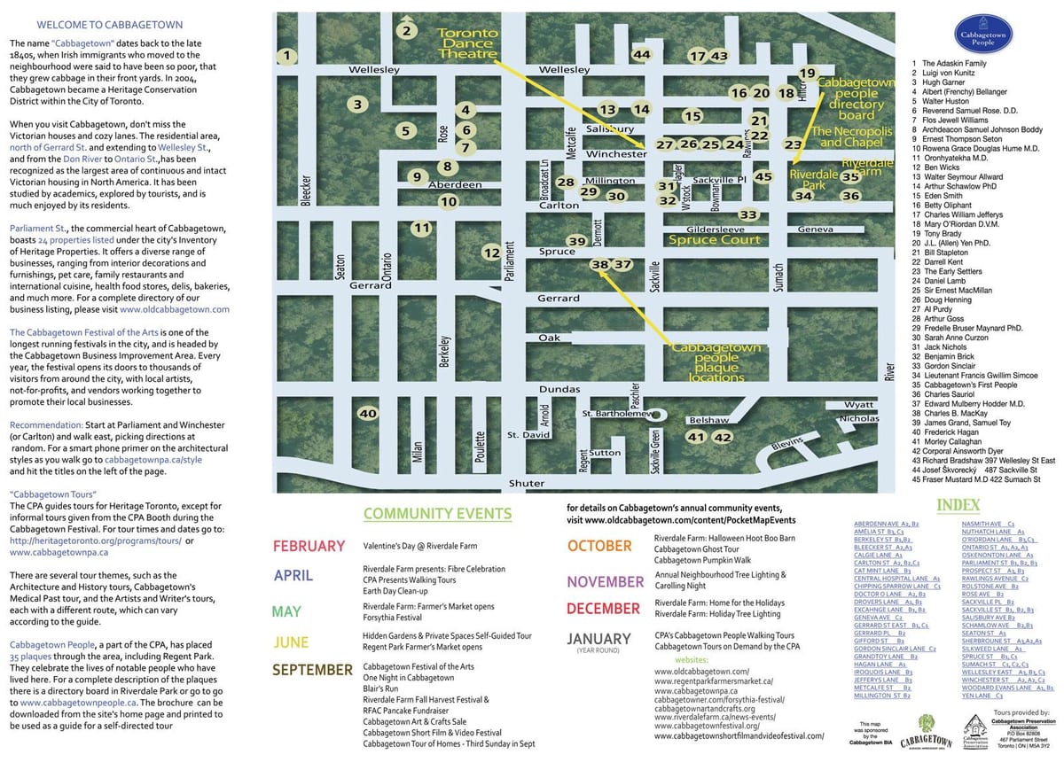 地図Cabbagetownイベントトロント