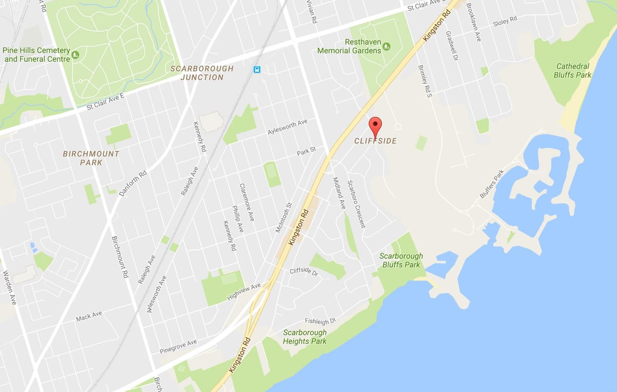 地図Cliffside近隣のトロント
