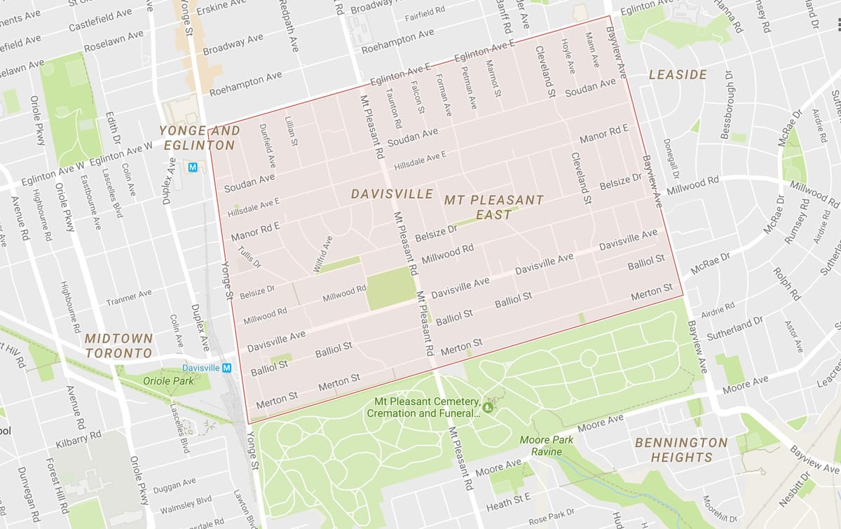 地図Davisville村近隣のトロント
