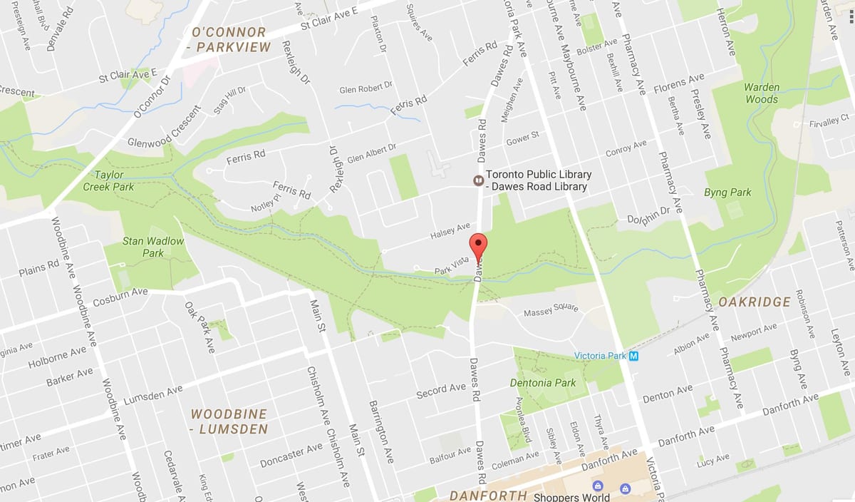 地図Dawes road Toronto