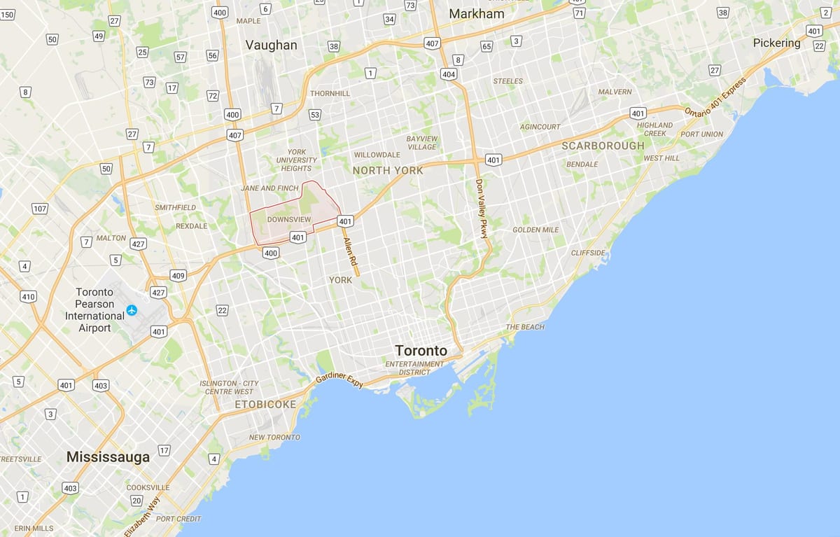地図Downsview地区はトロント