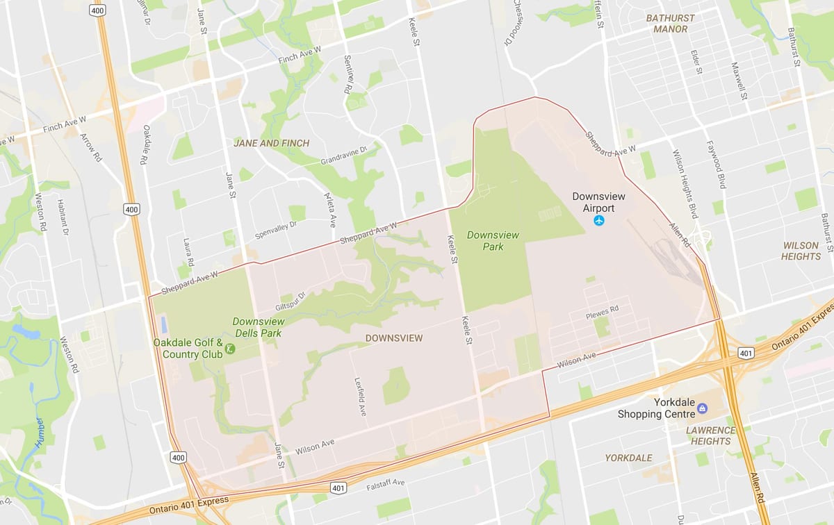 地図Downsview近隣のトロント