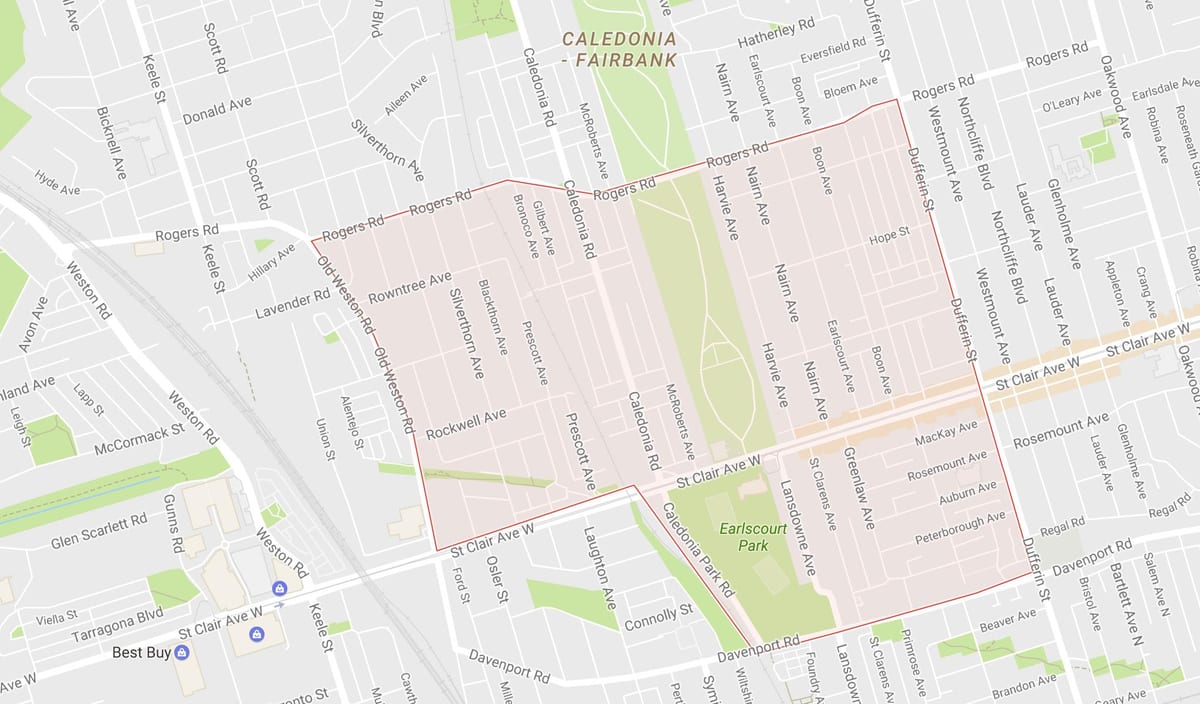 地図Earlscourt近隣のトロント