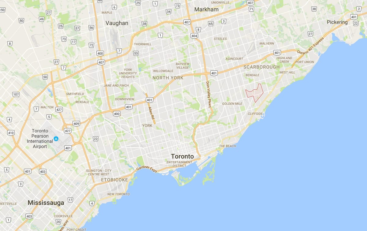 地図Eglinton東地区トロント