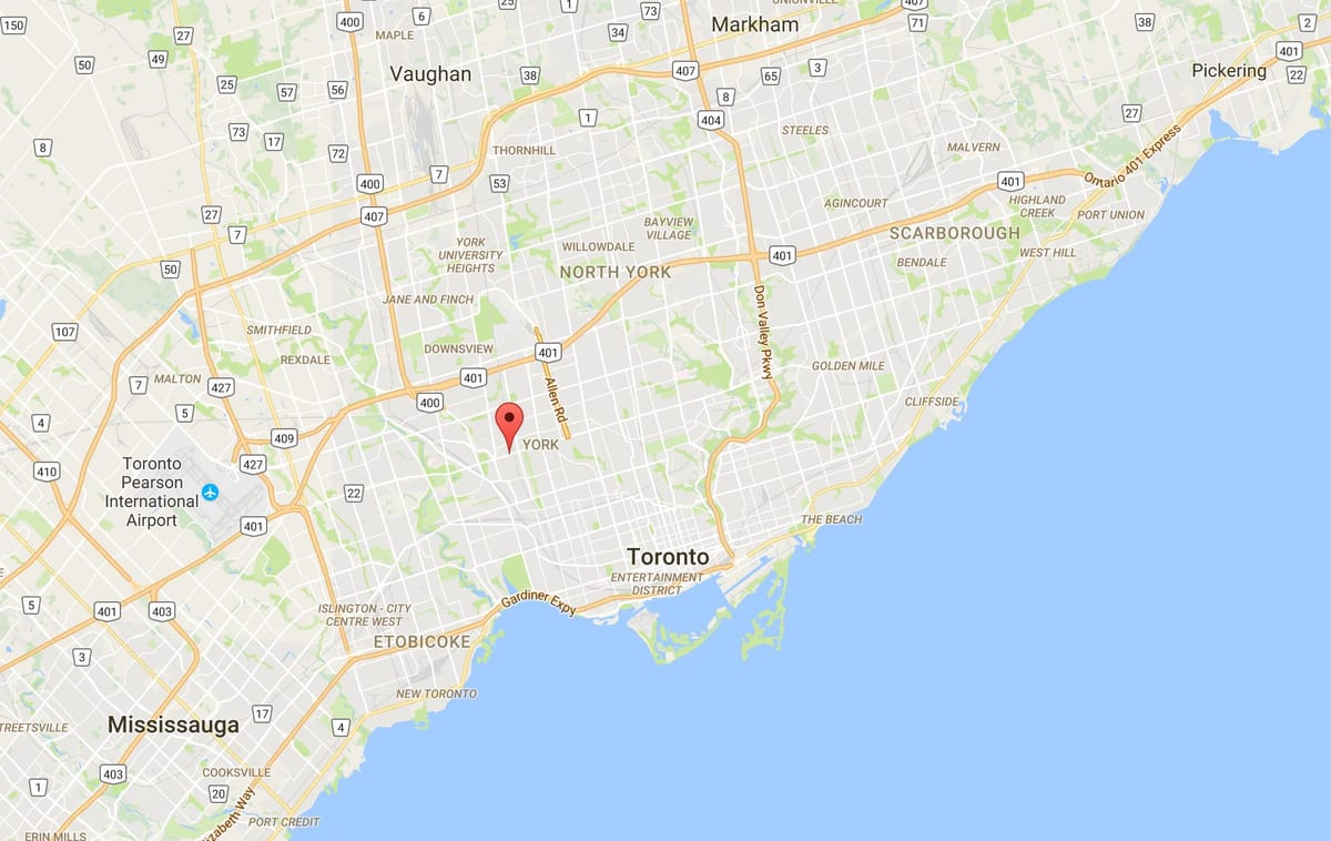 地図Eglinton西地区のトロント