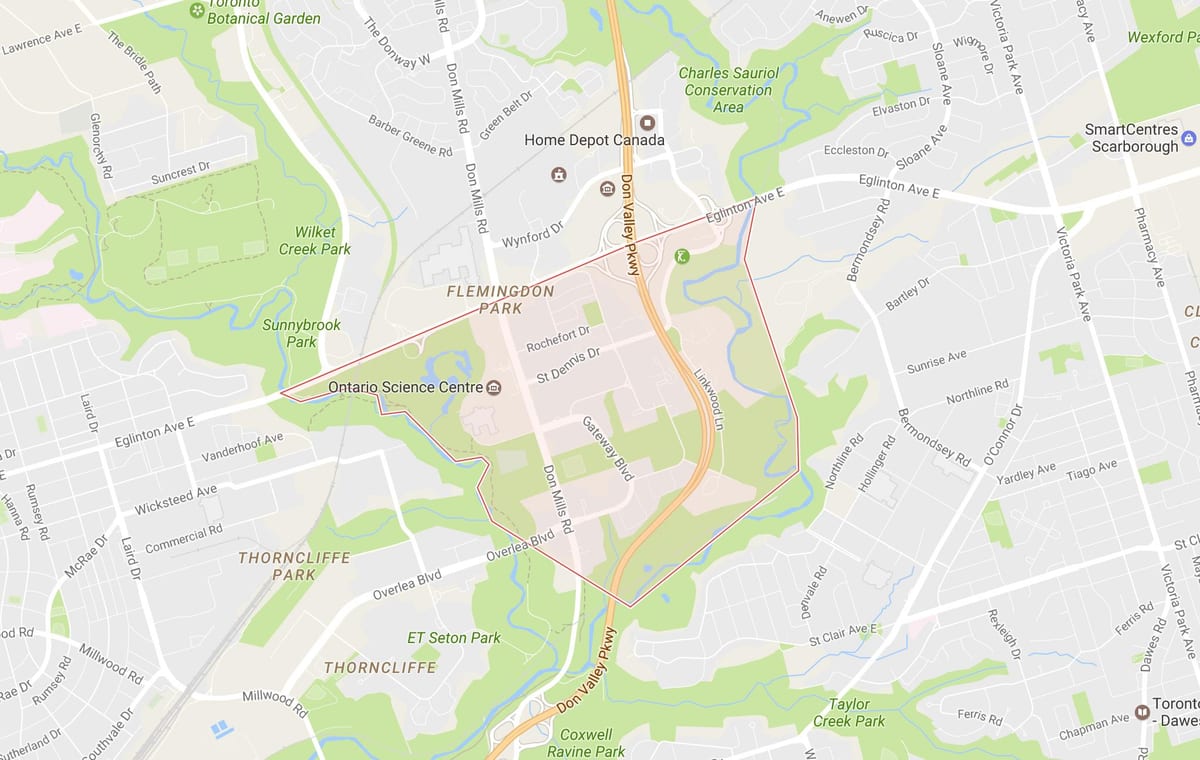 地図Flemingdon公園近隣のトロント