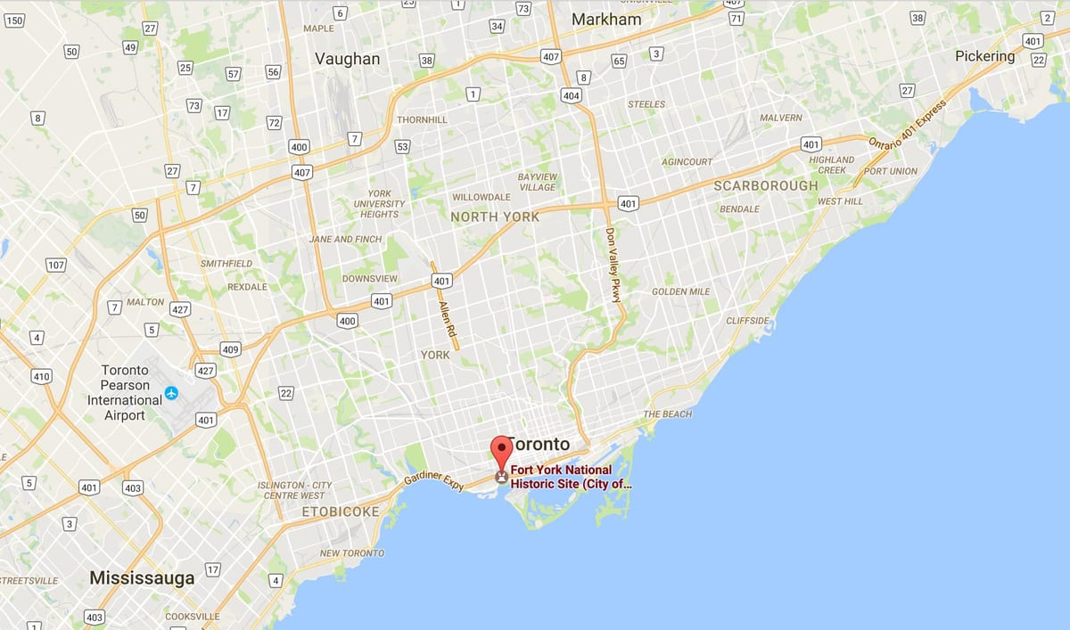 地図フォートワースヨーク地区のトロント