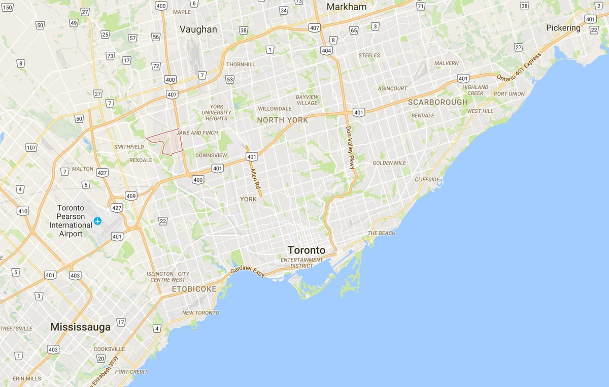地図Humbermede地区はトロント