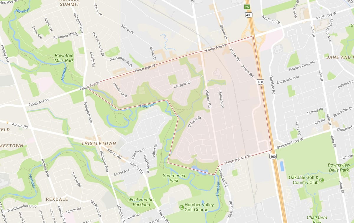 地図Humbermede近隣のトロント