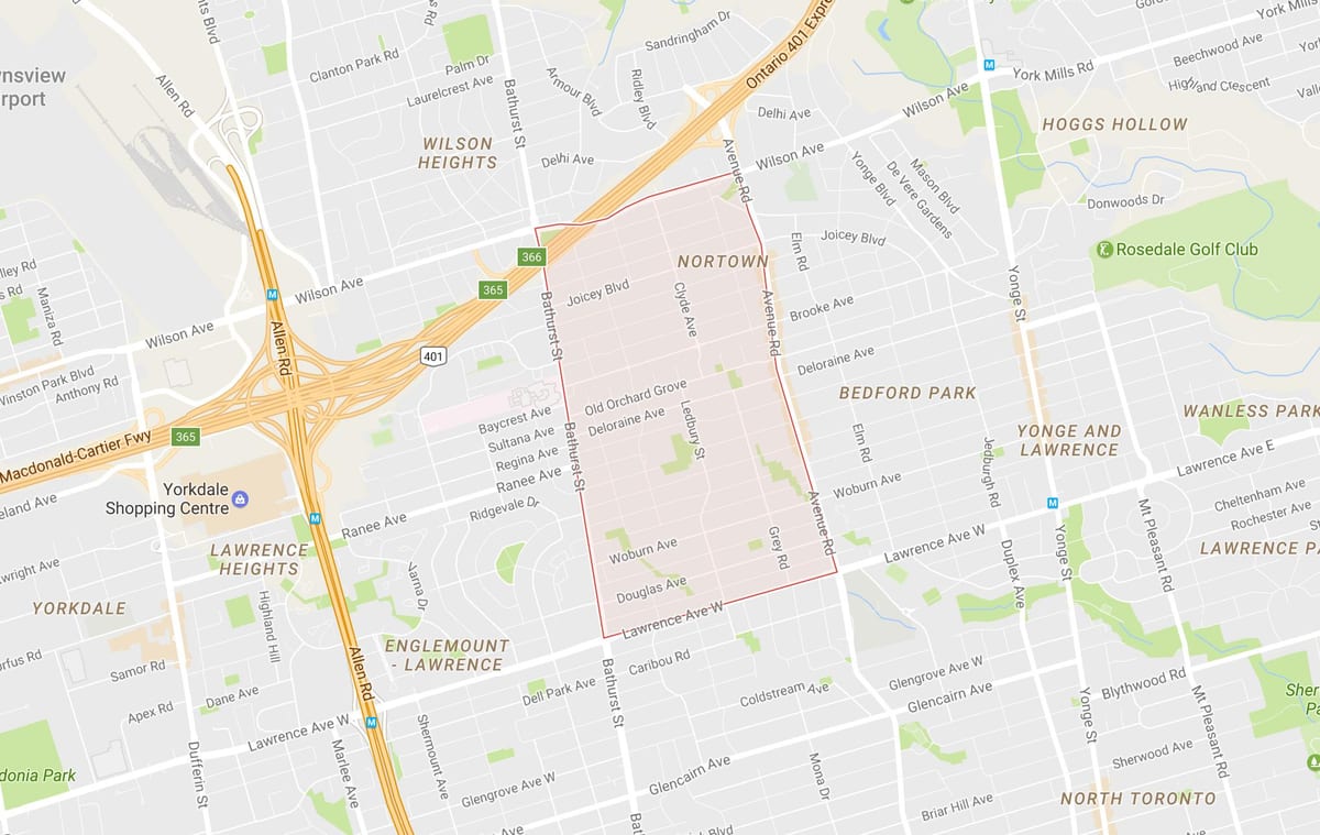 地図Ledbury公園近隣のトロント