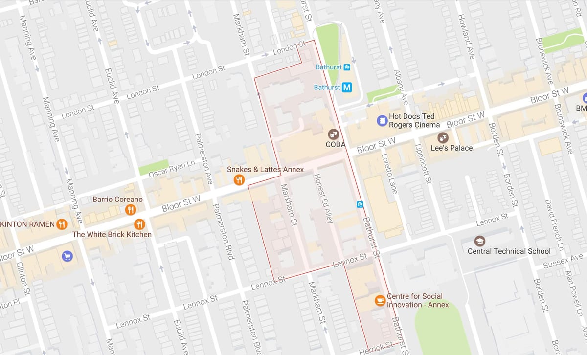 地図Mirvish村近隣のトロント