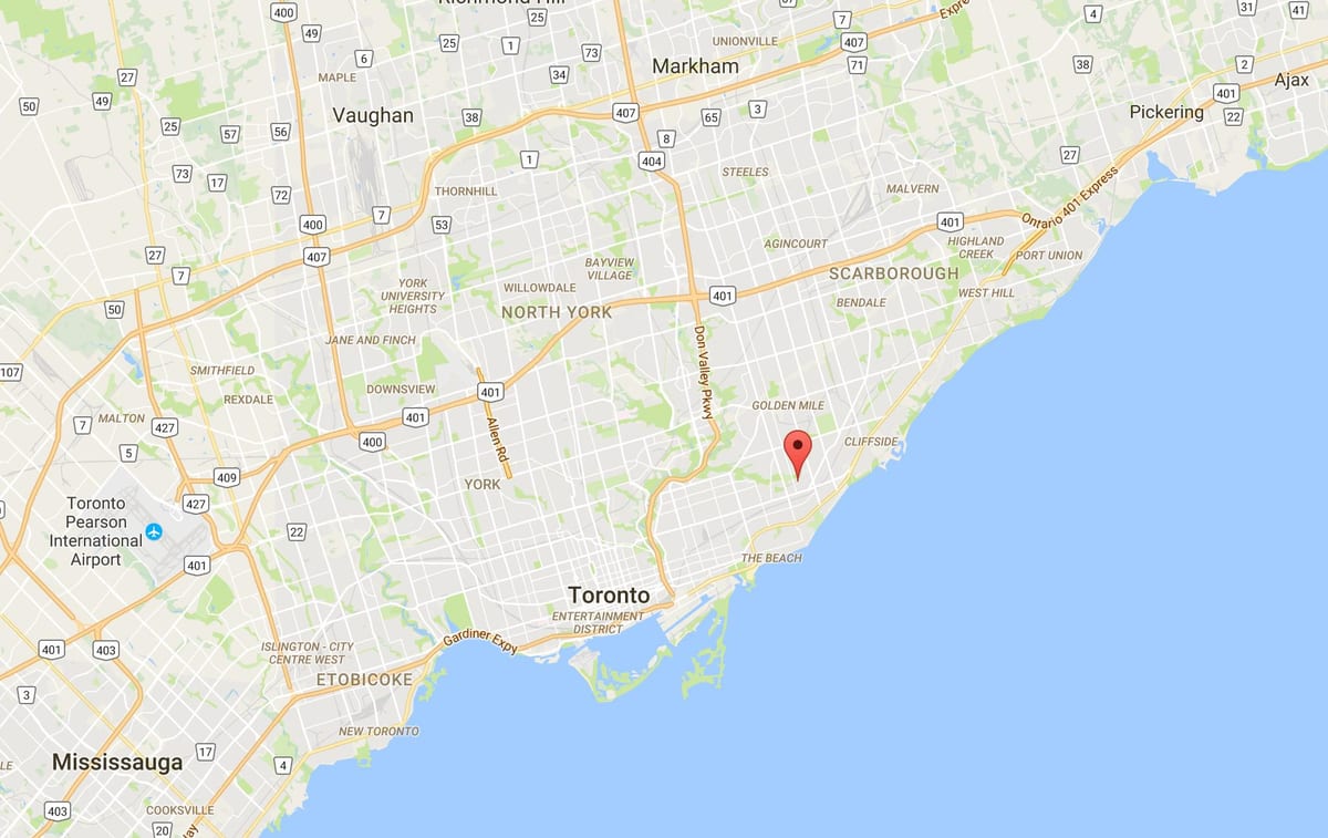 地図Oakridge地区はトロント